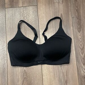 Women’s Nike Dri-FIT V-Neck Black Athletic Sports Bra / Small